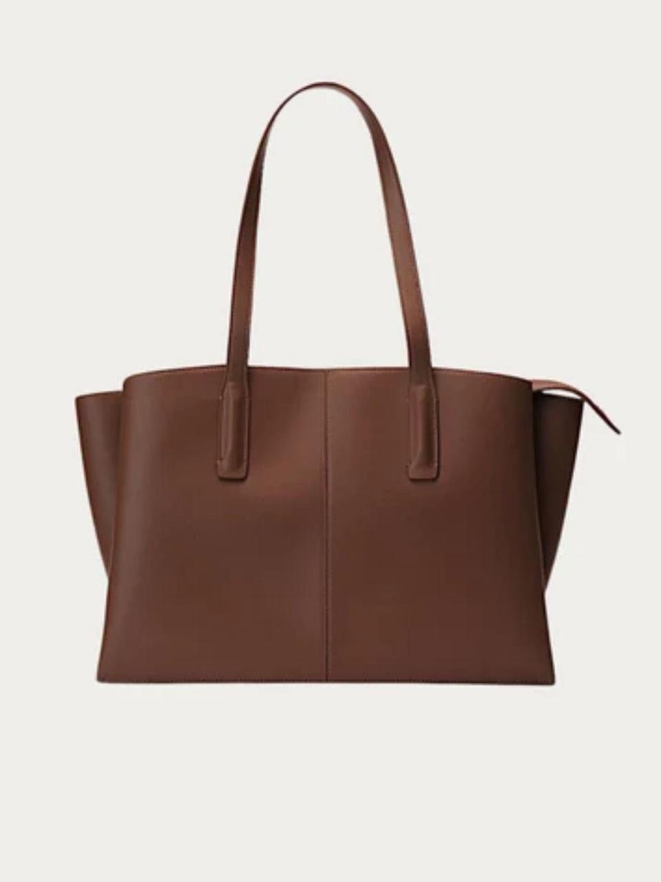 Freja Brown Leather Tote Bag